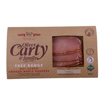 Oliver Carty Free Range Smoked Maple Rashers 150g [Contains Pork] – Available at Alosra Online Supermarket