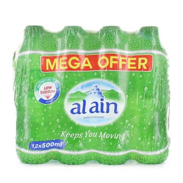 Al Ain Natural Drinking Water 500ml [12 Pack] - Available at Alosra Online Supermarket