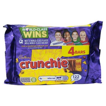 Cadbury Crunchie Chocolate Bars 4 Pack 100g - Available at Alosra Online Supermarket