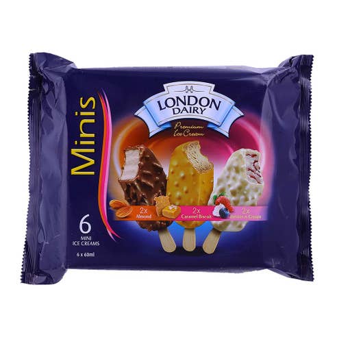 London Dairy Premium Vanilla Ice Cream 60ml [6 Pack] - Available at Alosra Online Supermarket