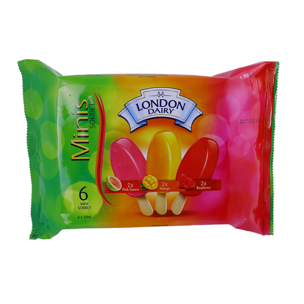 London Dairy Sorbet Water Ice 60ml [6 Pack] 