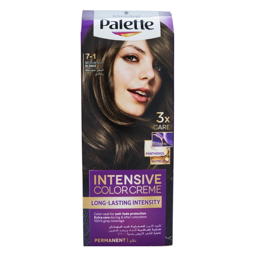 Schwarzkopf Palette 7-1 Medium Ash Blonde Intensive Care Creme 100ml