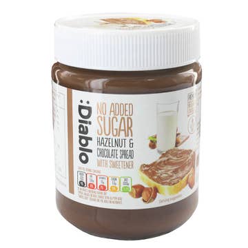 Diablo No Added Sugar Hazelnut & Chocolate Spread 350g - Available at Alosra Online Supermarket