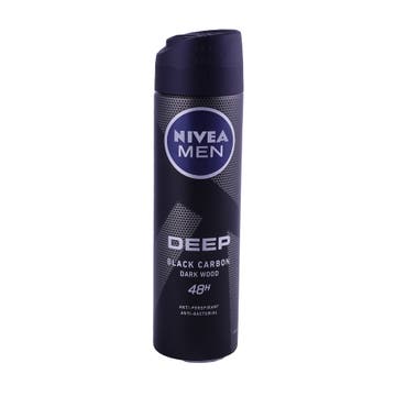 Nivea Men Deep Black Carbon Deodorant 150ml - Available at Alosra Online Supermarket