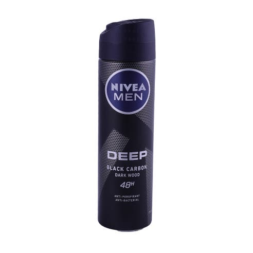 Nivea Men Deep Black Carbon Deodorant 150ml - Available at Alosra Online Supermarket