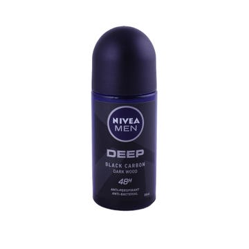 Nivea Men Deep Black Carbon Deodorant Roll-On 50ml - Available at Alosra Online Supermarket