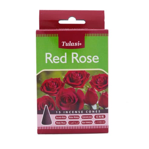 Tulasi Red Rose Incense Cones 15's - Available at Alosra Online Supermarket