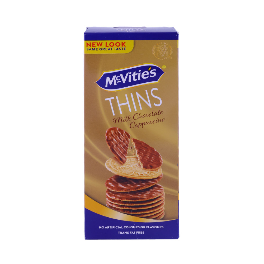 Mcvitites Thins Milk Chocolate Cappucino Biscuits 150g - Available at Alosra Online Supermarket