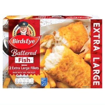 Birds Eye Battered Fish 2 Extra Large Fillets 320g 