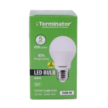 Terminator E27 5W White LED Bulb - Available at Alosra Online Supermarket