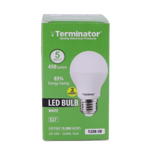 Terminator E27 5W White LED Bulb - Available at Alosra Online Supermarket