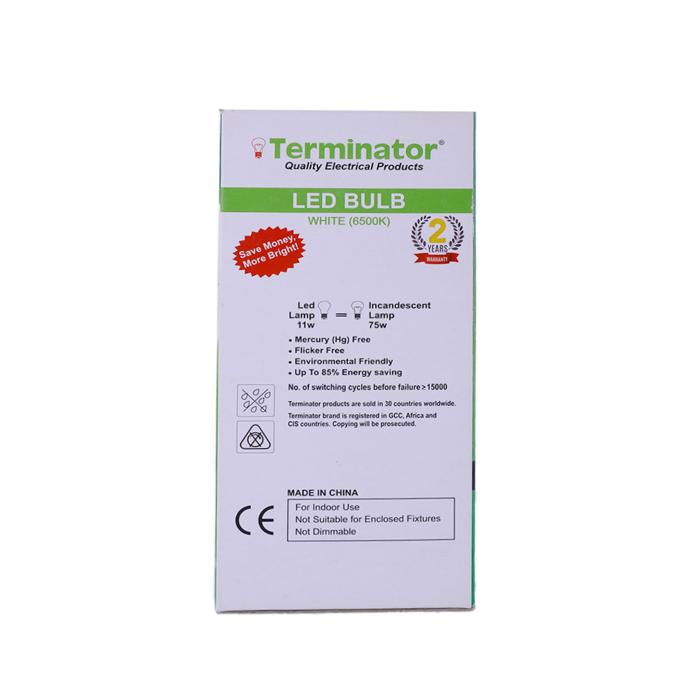 Terminator E27 11W White LED Bulb back image