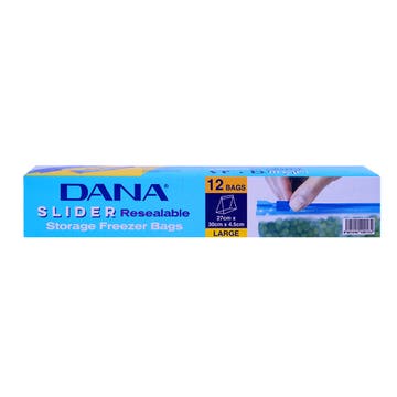 Dana Slider Resealable Freezer Bags Large [12 Bags] - Available at Alosra Online Supermarket