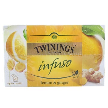 Twinings Lemon & Ginger Infuso Tea Bags 30g 20's - Available at Alosra Online Supermarket