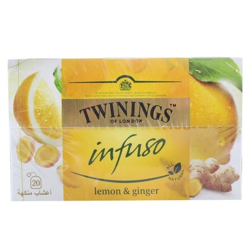 Twinings Lemon & Ginger Infuso Tea Bags 30g 20's - Available at Alosra Online Supermarket