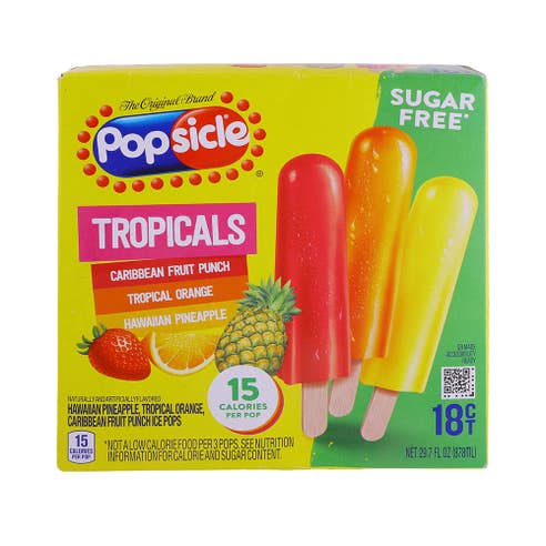 Popsicle Sugar Free Tropicals Ice Pops 878ml - Available at Alosra Online Supermarket