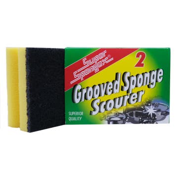 Super Spongex Grooved Sponge Scourer [2 Pieces] - Available at Alosra Online Supermarket