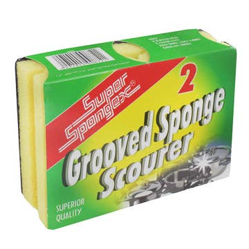 Super Spongex Grooved Sponge Scourer [2 Pieces] - Available at Alosra Online Supermarket