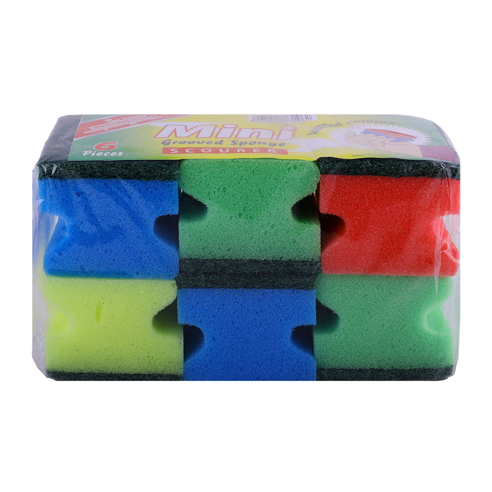 Super Spongex Mini Grooved Sponge Scourer [6 Pieces] back image