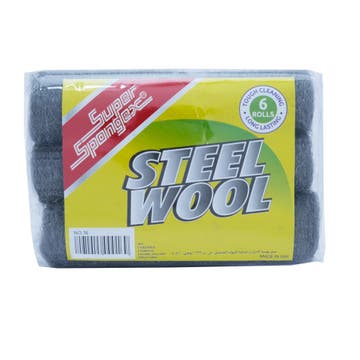 Super Spongex Steel Wool 6 Rolls - Available at Alosra Online Supermarket