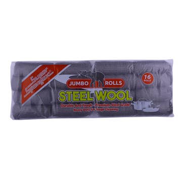 Super Spongex Steel Wool Jumbo Rolls Set 16's - Available at Alosra Online Supermarket