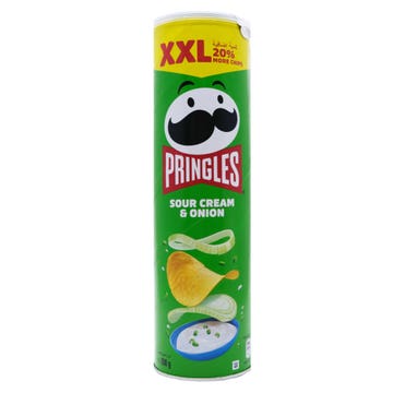Pringles Sour Cream & Onion Potato Chips 200g - Available at Alosra Online Supermarket
