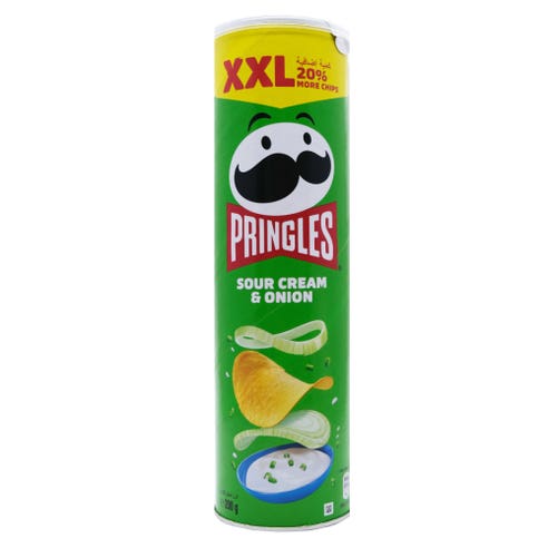 Pringles Sour Cream & Onion Potato Chips 200g - Available at Alosra Online Supermarket
