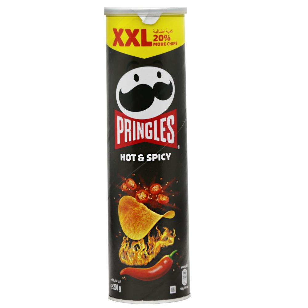 Pringles Hot & Spicy Potato Chips 200g - Available at Alosra Online Supermarket