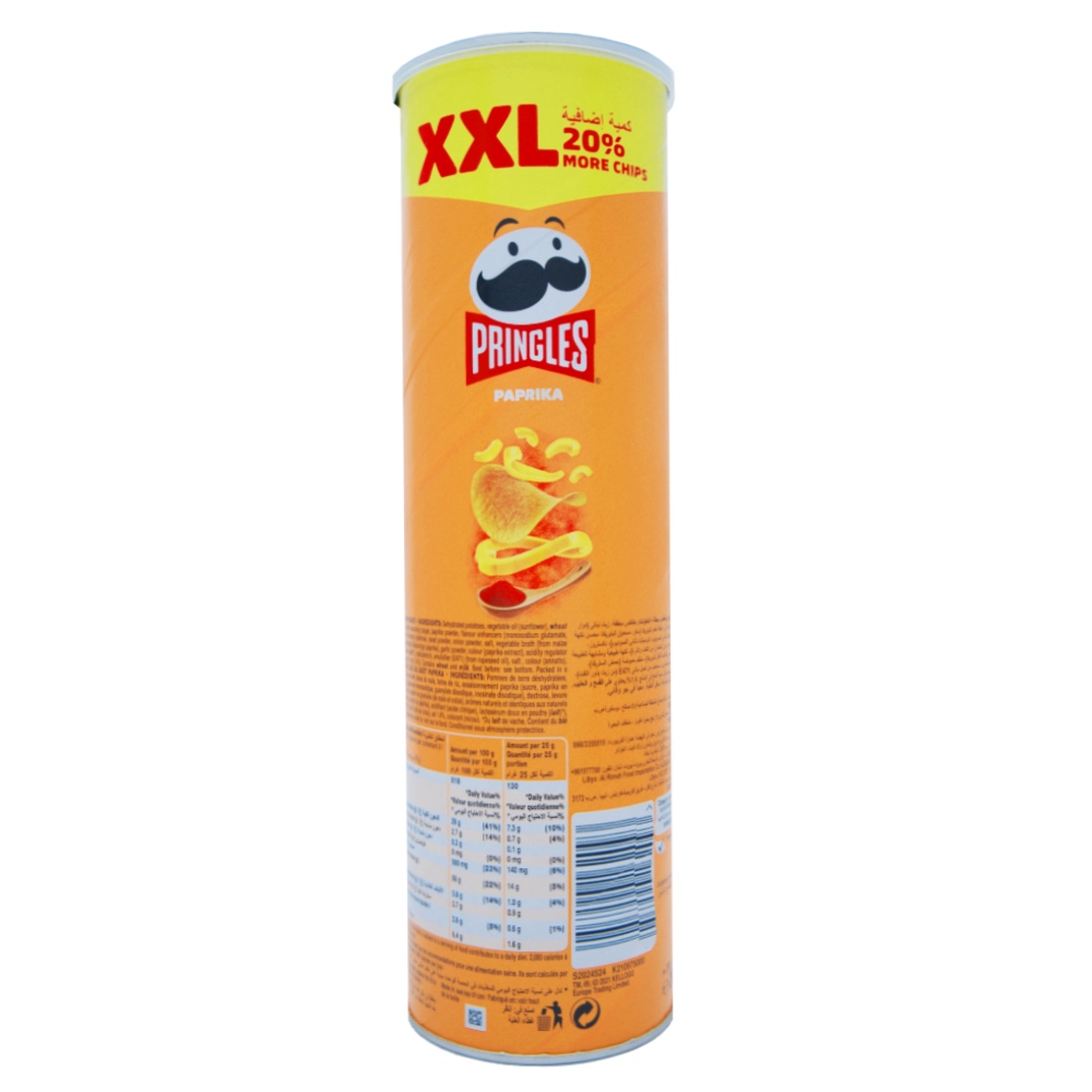 Pringles Paprika Potato Chips 200g back image