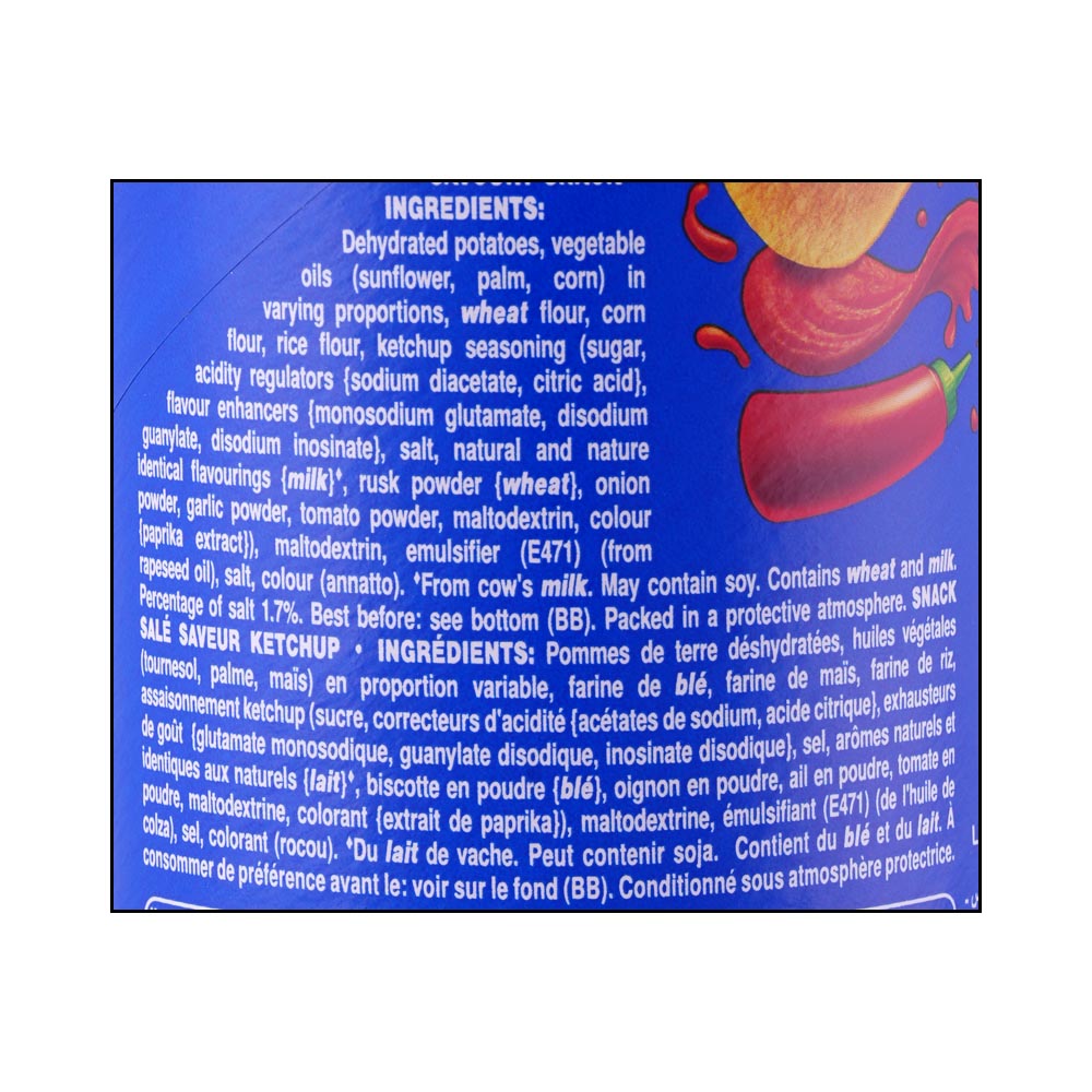 Pringles Ketchup Potato Chips 200g right side image