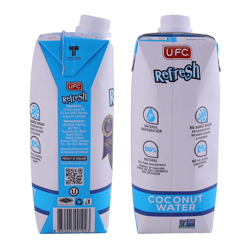 UFC Refresh Coconut Water 500ml back image