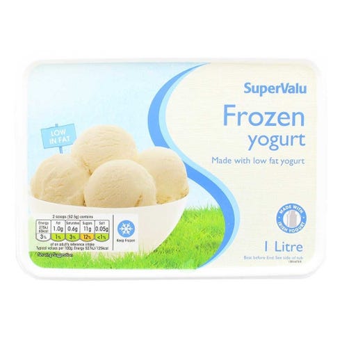 SuperValu Natural Frozen Yogurt 1L - Available at Alosra Online Supermarket