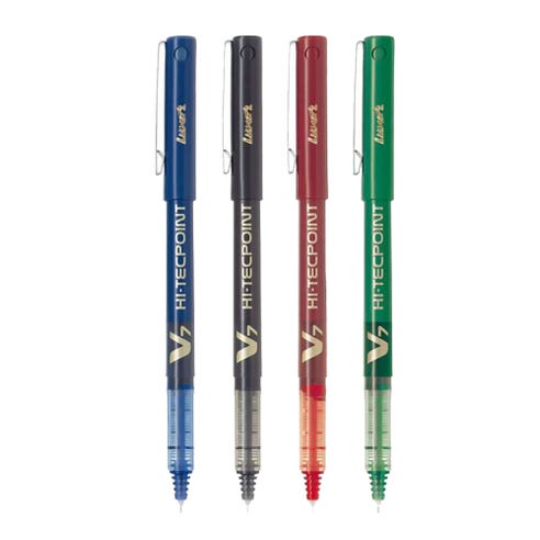 Pilot Hi-Tecpoint V7 0.7mm Rollerball Pen 4pcs - Available at Alosra Online Supermarket