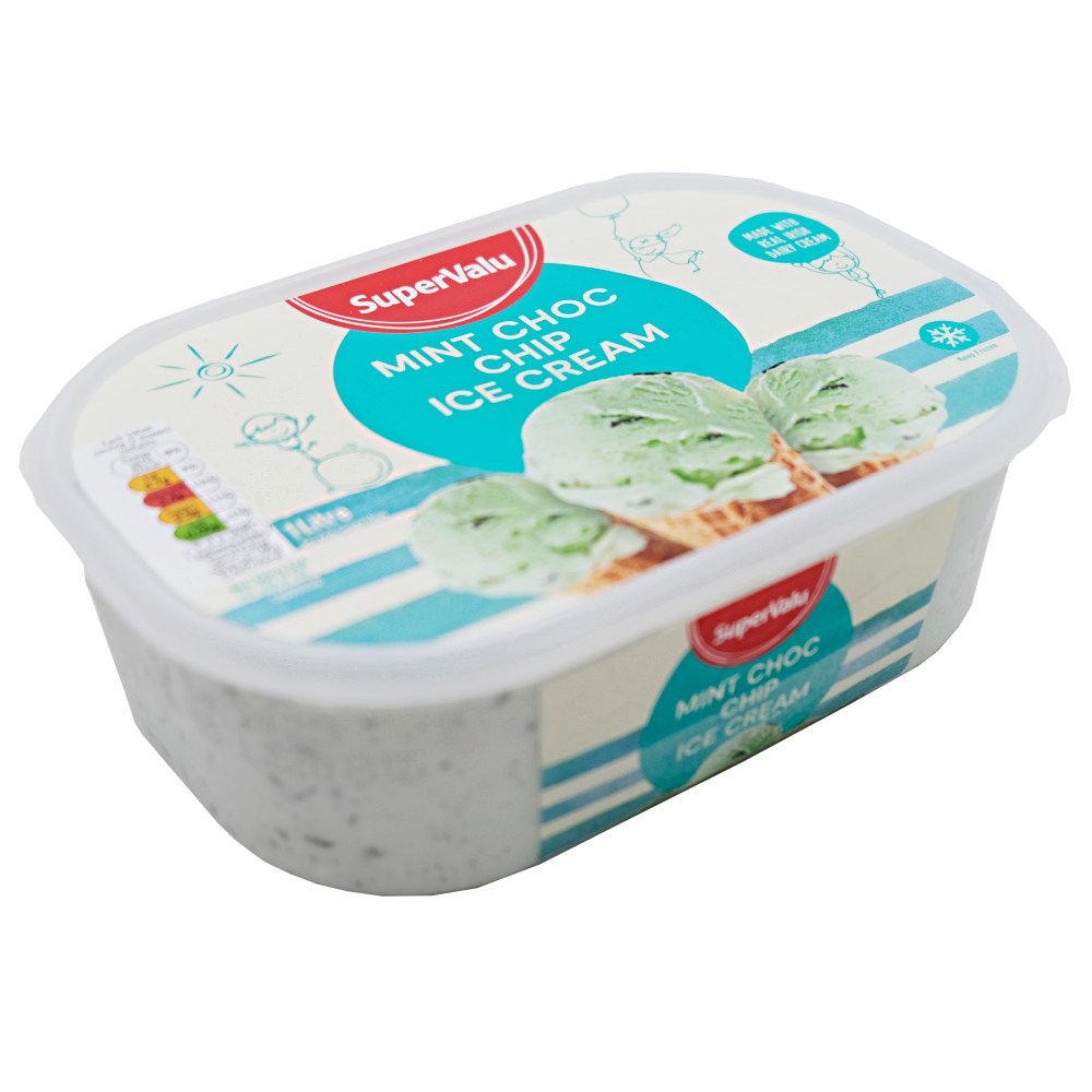 SuperValu Mint Choc Chip Ice Cream 1L left side image