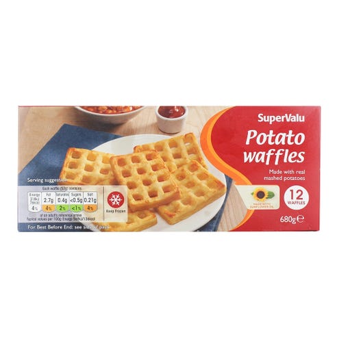 SuperValu Potato Waffles [12 Pcs] 680g - Available at Alosra Online Supermarket