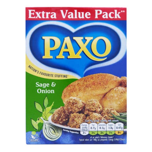 Paxo Sage & Onion Stuffing Mix 340g - Available at Alosra Online Supermarket