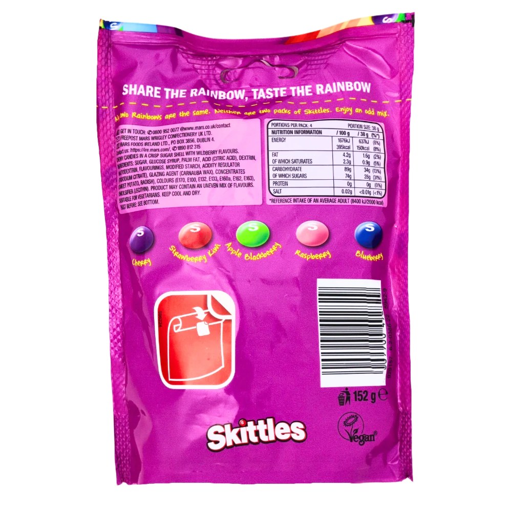 Skittles Wild Berry Flavour 152g - Bahrain Alosraonline store