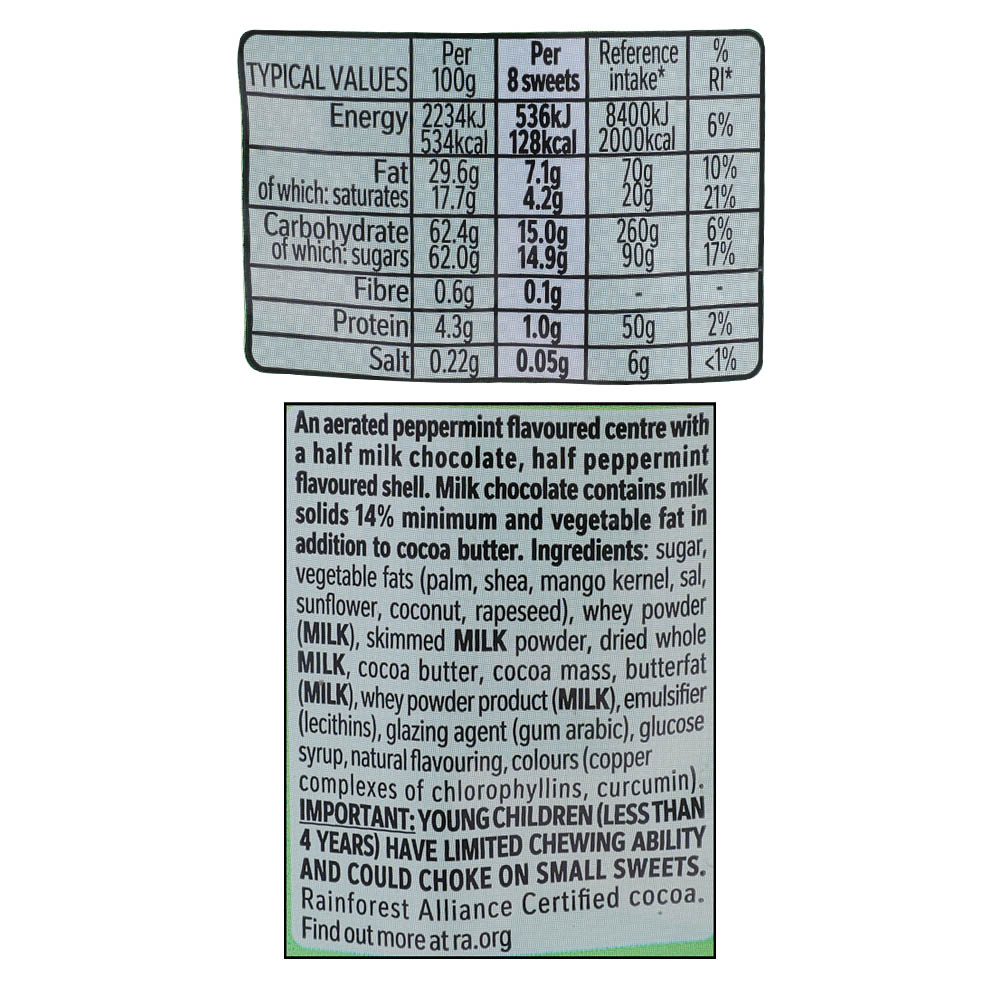 Nestle Aero Bubbles Peppermint Pouch 102g right side image