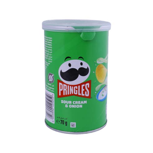 Pringles Sour Cream & Onion Potato Chips 70g - Available at Alosra Online Supermarket