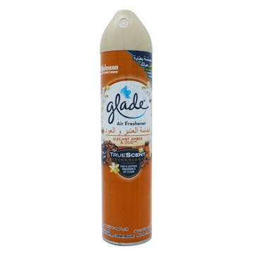 Glade Air Freshner Elegant Amber & Oud 300ml - Available at Alosra Online Supermarket