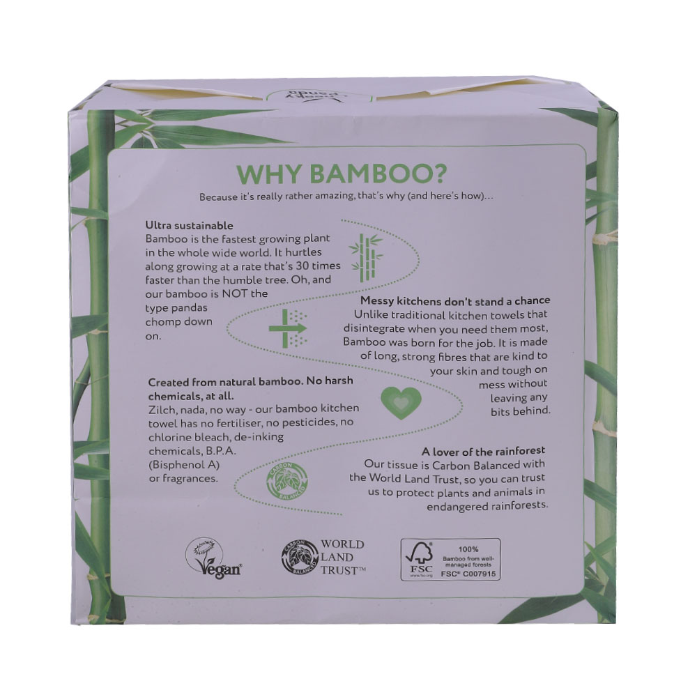 The Cheeky Panda Plastic-Free Bamboo Kitchen Towel 2 Rolls back image