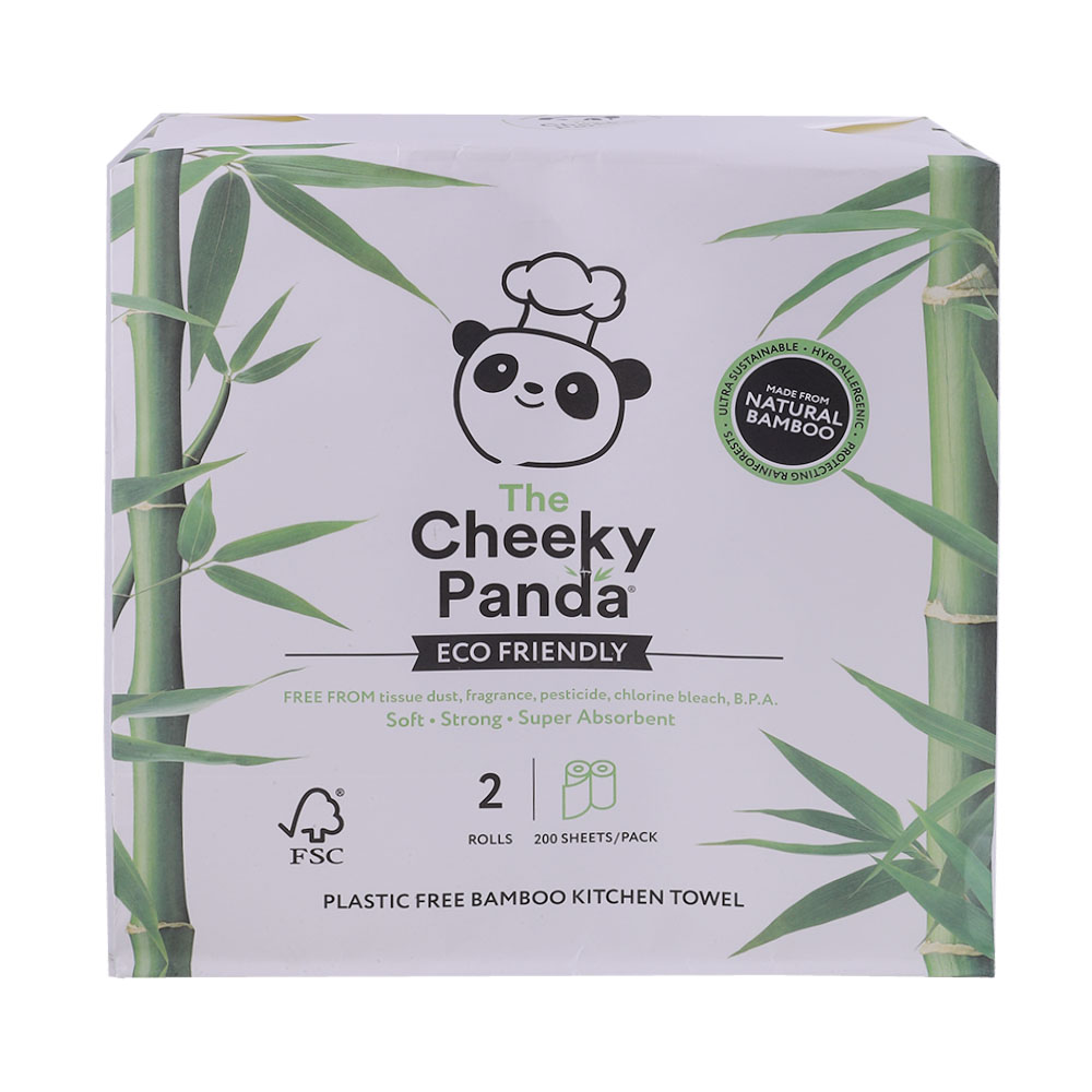 The Cheeky Panda Plastic-Free Bamboo Kitchen Towel 2 Rolls - Available at Alosra Online Supermarket