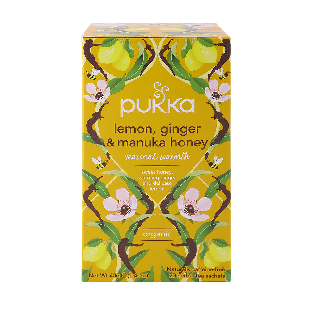 Pukka Lemon, Ginger & Manuka Honey Organic Tea 20 Bags - Available at Alosra Online Supermarket