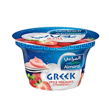 Almarai Strawberry Greek Style Yoghurt 150g - Available at Alosra Online Supermarket