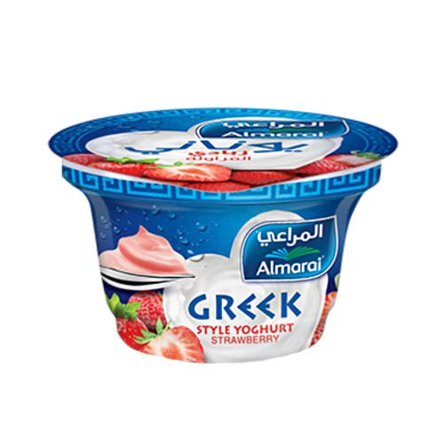 Almarai Strawberry Greek Style Yoghurt 150g - Available at Alosra Online Supermarket