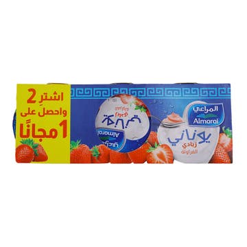 Almarai Strawberry Greek Style Yoghurt 3x150g