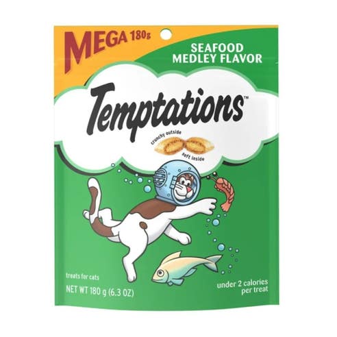 Temptations Seafood Medley Treats for Cats 180g - Available at Alosra Online Supermarket