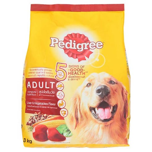 Pedigree Liver and Vegetables Flavour Adult Dog Food 3Kg - Available at Alosra Online Supermarket