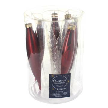 Fizzco Dark Red Glass Icicle Hangers 6x15cm - Available at Alosra Online Supermarket
