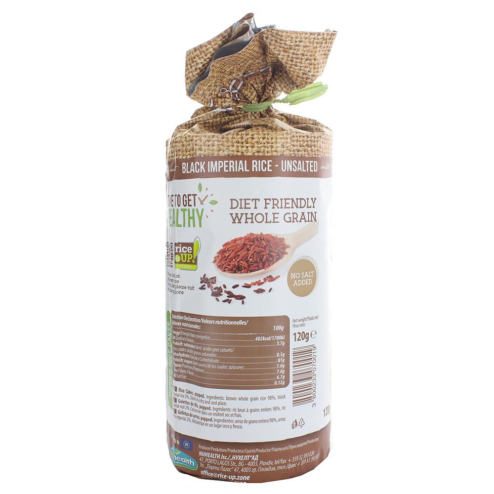 Rice Up Black Imperial Brown Rice Cakes 120g - Available at Alosra Online Supermarket